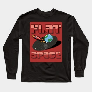 Flat Space Universe Rocket Birthday Gift Long Sleeve T-Shirt